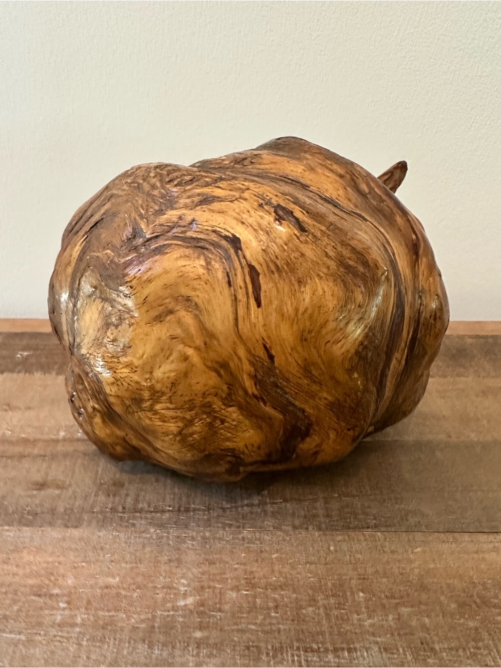 Handcrafted Decorative Wood Burl - Burl Growth Ball Organic Natural Brown Accent
